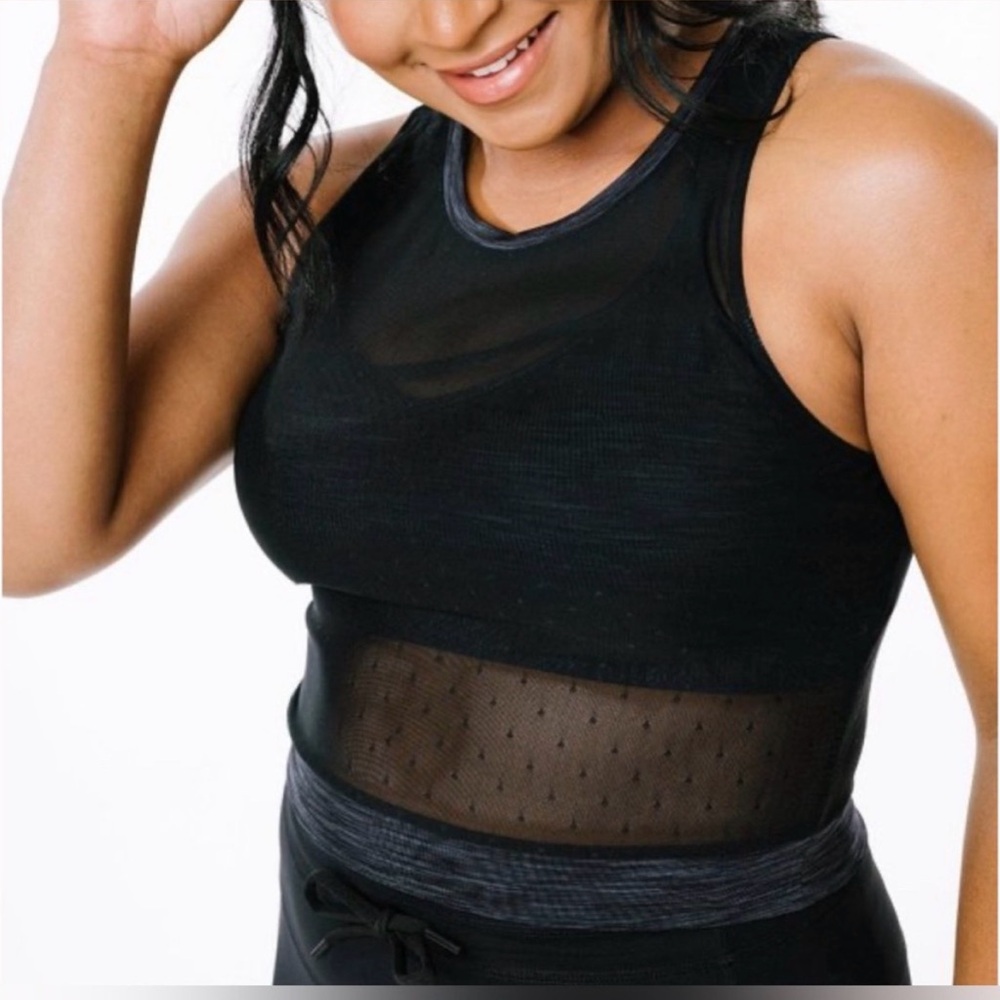 ZYIA Black Mesh Sports Bra & Tank Set - Picture 3 of 6